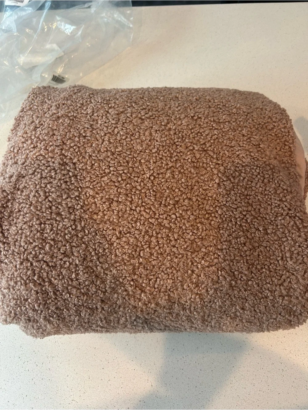 Pottery Barn Cozy Teddy Faux Fur Throw Blanket Rosebud 60” x 80” NWOT